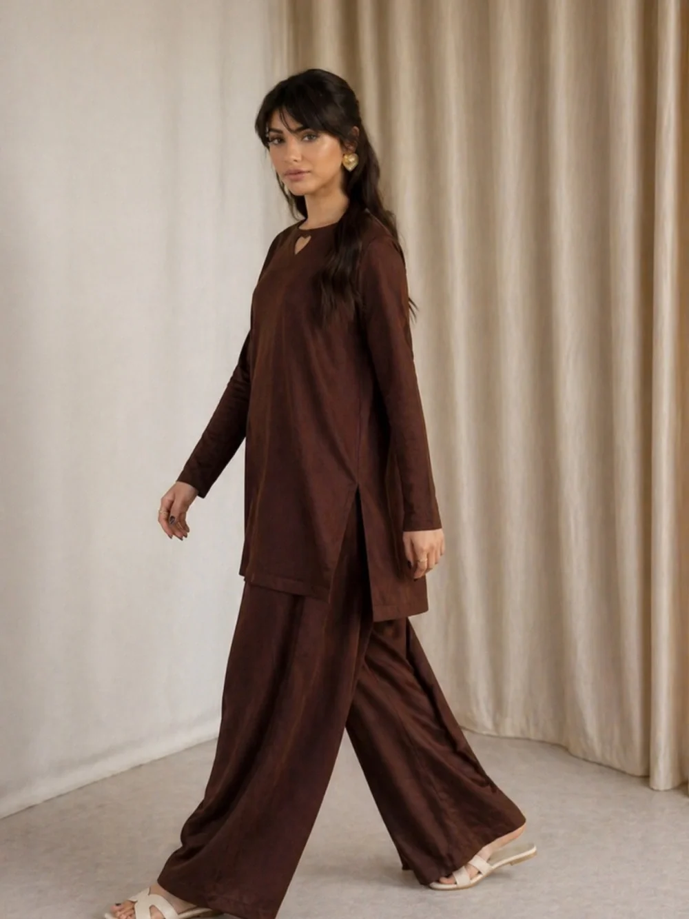 Size L - 2 piece farshi shalwar kameez Arabic lawn super comfy - Picture 2 of 5